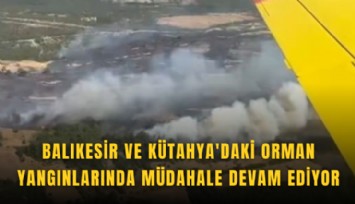 Balıkesir ve Kütahya'daki orman yangınlarında müdahale devam ediyor