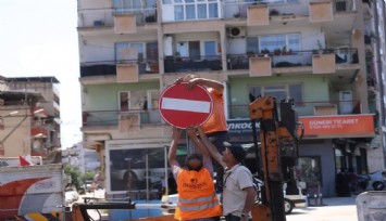 İncirliova'da trafik akış yönü değişti