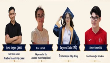 Kütahyalı 4 öğrenci 500 tam puanla LGS'de Türkiye birincisi oldu