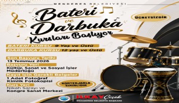 Menderes’te bateri ve darbuka kursları başlıyor