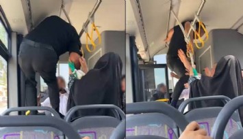 Otobüste tekmeli, yumruklu kavga