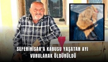 Seferihisar'a kabusu yaşatan ayı vurularak öldürüldü